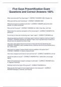 Five Guys Precertification Exam  Questions and Correct Answers 100&percnt; 