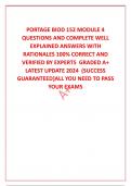 PORTAGE BIOD 152 MODULE 4 QUESTIONS AND COMPLETE WELL EXPLAINED ANSWERS WITH RATIONALES 100&percnt; CORRECT AND VERIFIED BY EXPERTS  GRADED A&plus; LATEST UPDATE 2024  &lpar;SUCCESS GUARANTEED&rsqb;ALL YOU NEED TO PASS YOUR EXAMS