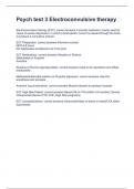 Psych test 3 Electroconvulsive therapy exam with perfect answers 2024