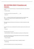 BUS 100 FINAL EXAM 75 Questions and Answers&period;
