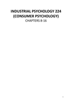 Industrial Psychology (Consumer Behaviour) 224 Exam Summaries