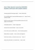 Class C Water Operator License Exam 2024&sol;2025 Questions and Answers with complete solutions