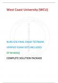 NURS 676 FINAL EXAM TESTBANK &lpar;2024&sol;2025&rpar;VERIFIED EXAM SETS INCLUDED &lpar;4 Versions&rpar; COMPLETE SOLUTION PACKAGE &lpar;WEST COAST UNIVERSITY&rpar;