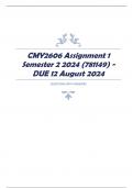 CMY2606 Assignment 1 Semester 2 2024 &lpar;781149&rpar; - DUE 12 August 2024