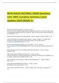 NFHS FOOTBALL EXAM Questions with 100&percnt; correct Answers Latest Updates 2024 GRADE A&plus;