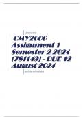 CMY2606 Assignment 1 Semester 2 2024 &lpar;781149&rpar; - DUE 12 August 2024