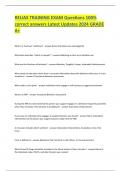 RELIAS TRAINING EXAM Questions 100- correct answers Latest Updates 2024 GRADE A&plus;