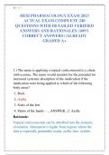 HESI PHARMACOLOGY EXAM 2023 ACTUAL EXAM COMPLETE 240  QUESTIONS WITH DETAILED VERIFIED  ANSWERS AND RATIONALES &lpar;100&percnt;  CORRECT ANSWERS&rpar; &sol;ALREADY  GRADED A&plus;