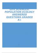 Life Sciences&colon; Population Ecology questions well answered graded A&plus;