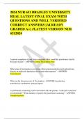 2024 NUR 651 BRADLEY UNIVERSITY  REAL LATEST FINAL EXAM WITH  QUESTIONS AND WELL VERIFIED  CORRECT ANSWERS &lbrack;ALREADY  GRADED A&plus;&rsqb; &sol;&sol;LATEST VERSION NUR  6512024