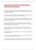 Florida Drivers ED Final Exam Study Questions & Answers&period;
