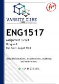 ENG1517 Assignment 3 &lpar;DETAILED ANSWERS&rpar; 2024 - DISTINCTION GUARANTEED