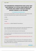 ATI FUNDAMENTALS REMEDIATION EXAM LATEST 2024-2025 VERSIONS 1 & 2 ACTUAL EXAM COMPLETE 400 QUESTIONS AND CORRECT DETAILED ANSWERS ALREADY GRADED A&plus; JUST RELEASED