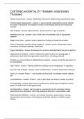 CERTIFIED HOSPITALITY TRAINER- ASSESSING TRAINING