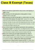 Class B Exempt &lpar;Texas&rpar; 100&percnt; Correct Answers &vert; Verified &vert; Latest 2024 Version