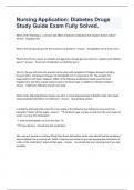 Nursing Application&colon; Diabetes Drugs Study Guide Exam Fully Solved&period;