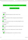 COMBO CLEP College Composition&comma; CLEP College Composition Modular Questions and Answers 2024 &sol; 2025 &lpar;Verified Answers by Expert&rpar; Already Passed