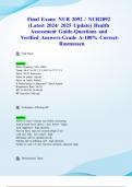 Final Exam&colon; NUR 2092 &sol; NUR2092 &lpar;Latest 2024&sol; 2025 Update&rpar; Health Assessment Guide-Questions and Verified Answers-Grade A-100&percnt; Correct-Rasmussen
