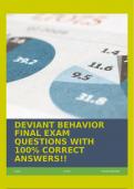 DEVIANT BEHAVIOR FINAL EXAM QUESTIONS WITH 100&percnt; CORRECT ANSWERS&excl;&excl;