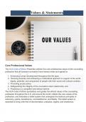 ACA Values & Statements