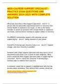 MEDI-CALPEER SUPPORT SPECIALIST - PRACTICE EXAM QUESTIONS AND ANSWERS 2024-2025 WITH COMPLETE SOLUTION