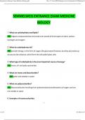 Semmelweis Entrance Exam Medicine Biology 2026 Questions and Answers &lpar;2026 &sol; 2027&rpar; &lpar;Verified Answers by Expert&rpar;