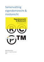 Samenvatting van boek Eigendomsrecht & Mediarecht (o.a. auteursrecht)