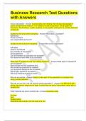 Business Research Test Questions with Answers 