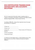 HCA CERTIFICATION TRAINING EXAM 2024&sol;2025 WITH 100&percnt; ACCURATE SOLUTIONS