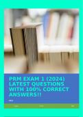 PRM EXAM 1 &lpar;2024&rpar; LATEST QUESTIONS WITH 100&percnt; CORRECT ANSWERS&excl;&excl;