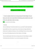 PN Fundamentals Online Practice Test A With NGN 2024 Questions and Answers 2024 &sol; 2025 &lpar;Verified Answers by Expert&rpar;