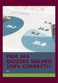 PRM 364 QUIZZES SOLVED 100&percnt; CORRECT&excl;&excl;