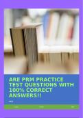 ARE PRM PRACTICE TEST QUESTIONS WITH 100&percnt; CORRECT ANSWERS&excl;&excl;