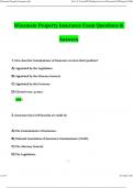 Wisconsin Property Insurance Exam 2024 Questions and Answers 2024 &sol; 2025 &lpar;Verified Answers by Expert&rpar;