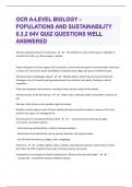 OCR A-Level Biology - Populations and sustainability 6&period;3&period;2 64v Quiz Questions Well Answered