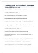CA Motorcycle Midterm Exam Questions Solved 100&percnt; Correct&period;