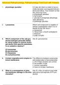 Advanced Pathophysiology&comma; Pathophysiology Final Exam with Answers