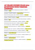 AP CRASH COURSE EXAM 2024 QUESTIONS WITH VERIFIED ANSWERS
