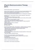 &lpar;Psych&rpar; Electroconvulsive Therapy &lpar;ECT&rpar; exam with perfect answers 2024