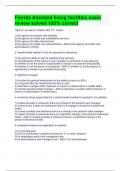 Florida Assisted living facilities exam review solved 100&percnt; correct