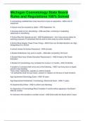 Michigan Cosmetology State Board Rules and Regulations 100&percnt; Solved