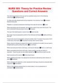 NURS 505&colon; Theory for Practice Review Questions and Correct Answers