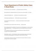 Texas Department of Public Safety Class C Road Rules Latest&lpar;2024&sol;2025&rpar; Updated Questions and Answers with complete solutions&period;