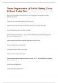 Texas Department of Public Safety Class C Road Rules Test Questions And Answers With Latest Solutions