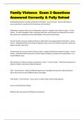 Family Violence  Exam 2 Questions Answered Correctly & Fully Solved 