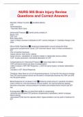 NURS 505 Brain Injury Review Questions and Correct Answers