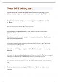 Texas DPS driving test Latest&lpar;2024&sol;2025&rpar; Updated Questions and Answers with complete solutions&period;