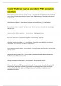 Family Violence Exam 3 Questions With Complete Solutions 