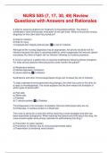 NURS 505 &lpar;7&comma; 17&comma; 30&comma; 49&rpar; Review Questions with Answers and Rationales