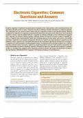 Electronic Cigarettes&colon;  Common  Questions and Answers